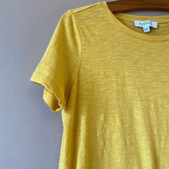 mySTYLE Women’s Yellow Short Sleeve Top - Picture 3 of 6